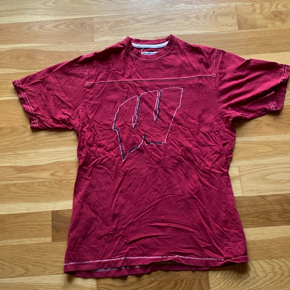 Wisconsin Badgers with white stitching
Maroon